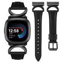 Pulseira de relógio Minyee Leather compatível com Fitbit Versa 4/3/Sense Pulseira de relógio Minyee Leather compatível com Fitbit Versa 4/3/Sense