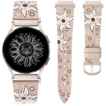 Pulseira de relógio Minyee Leather compatível com Samsung Galaxy 7 40/44 mm