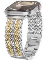 Pulseira de relógio Minyee Stainless Steel Metal Gold Chain 41-49mm Pulseira de relógio Minyee Stainless Steel Metal Gold Chain 41-49mm