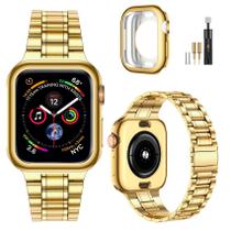 Pulseira de relógio MiOhHR em aço inoxidável sólido 46 mm Apple Watch 10 Pulseira de relógio MiOhHR em aço inoxidável sólido 46 mm Apple Watch 10