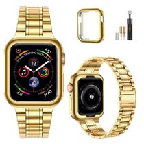 Pulseira de relógio MiOhHR em aço inoxidável sólido para Apple 44 mm/42 mm