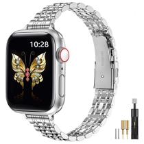 Pulseira de relógio MiohHR Slim Metal compatível com Apple 42 mm prata Pulseira de relógio MiohHR Slim Metal compatível com Apple 42 mm prata