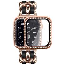 Pulseira de relógio Mosonio compatível para Apple de 38 mm com estojo em ouro rosa