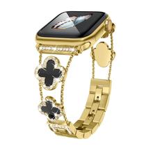 Pulseira de relógio Musk-mskr Gold Black para Apple Watch Series 1-10 Pulseira de relógio Musk-mskr Gold Black para Apple Watch Series 1-10