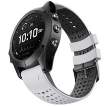 Pulseira de relógio NotoCity Silicone 22mm para Fenix 6 branco-preto
