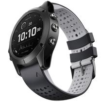 Pulseira de relógio NotoCity Silicone 22mm para Garmin Fenix 6 preto-cinza