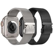 Pulseira de relógio Plesechde Milanese Loop em aço inoxidável 44-49mm