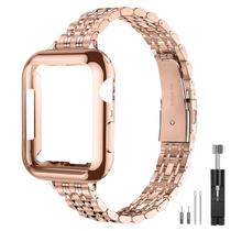 Pulseira de Relógio QUNDAXI Rose Gold 38mm em Aço Inoxidável para iWatch