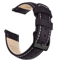 Pulseira de relógio Ritche Quick Release Leather 22mm em preto e branco