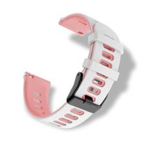 Pulseira de relógio RoyiiO Silicone 20 mm Quick Release branca rosa