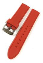 Pulseira De Relógio Silicone Vermelha 22mm com Costura Modelo 05