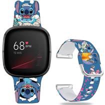 Pulseira de relógio Sjiangqiao Stitch Holiday Pink para Fitbit Sense