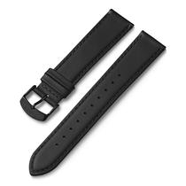 Pulseira de relógio Timex em couro genuíno de 20 mm preta com fivela preta