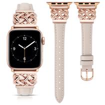 Pulseira de relógio TOYOUTHS Leather para Apple 38/40/41/42 mm Starlight