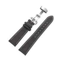 Pulseira De Relógio Unissex Em Denim, Lona E Couro 18mm 20mm 22mm Para Seiko Omega Com Fecho
