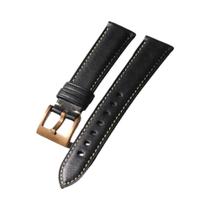 Pulseira De Relógio Vintage Estilo Artesanal Em Couro Italiano 19 20 21 22MM Fecho De Cobre Puro