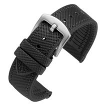 Pulseira de Relógio Watchdives - Nylon e Borracha - 20mm/22mm - Preta - Para Homens