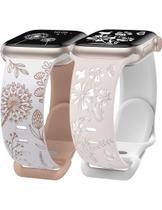 Pulseira de relógio Wearlizer Floral Gravada em Silicone 41 mm/40 mm/38 mm