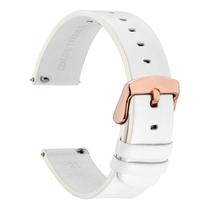 Pulseira de relógio WOCCI de couro flexível de 18 mm para relógio inteligente branco Pulseira de relógio WOCCI de couro flexível de 18 mm para relógio inteligente branco