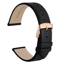 Pulseira de relógio WOCCI Elegant em couro genuíno de 20 mm com fivela em ouro rosa