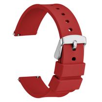 Pulseira de relógio WOCCI Silicone 18 mm com fivela de aço inoxidável