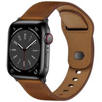 Pulseira de relógio WPPQTRV em couro compatível com Apple 42-49 mm