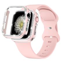 Pulseira de relógio XYF compatível com Apple de 38 mm com capa rosa
