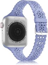 Pulseira de renda de silicone Huoguo compatível com pulseira para Apple Watch 42 mm/44 mm/45 mm, pulseira esportiva feminina fina fina e oca iWatch com fecho clássico para iWatch Series SE 7 6 5 4 3 2 1