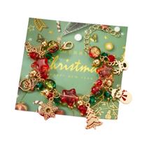 Pulseira De Resina De Natal Com Floco De Neve, Árvore De Natal, Papai Noel, Boneco De Neve, Rena,