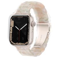 Pulseira de resina leve fina para Apple Watch HOPO 42/44 mm rosa/verde