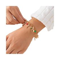 Pulseira De Resina Para O Natal Com Floco De Neve, Árvore, Papai Noel, Boneco De Neve, Rena, Sino E