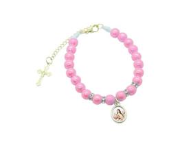 Pulseira de Santa Teresinha do Menino Jesus Devocional Rosa