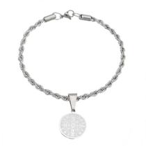 Pulseira de São Bento Com Pingente em Inox