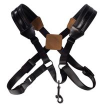 Pulseira de saxofone Rayzm Universal em couro de ombro duplo Pulseira de saxofone Rayzm Universal em couro de ombro duplo