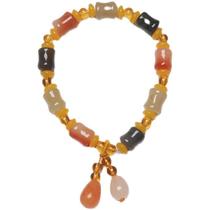 Pulseira de seda dourada natural de jade de 8 mm para mulheres e homens