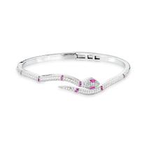 Pulseira de Serpente com zirconias e cristais marsala banhado em ródio cobra Pulseira de Serpente com zirconias e cristais marsala banhado em ródio cobra