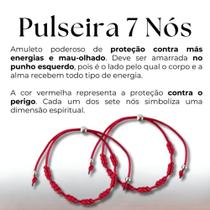 Pulseira de Sete (7) Nós Kabballah vermelha - Sorte e Proteção