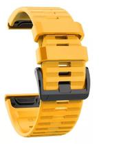 Pulseira De Silicone 22mm Compativel Com Fenix 7 Fenix 6 Approach S62 S60 Quatix5 Marq Forerunner 935 945 Coros Vertix Instinct Amarelo