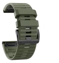 Pulseira De Silicone 22mm Compativel Com Fenix 7 Fenix 6 Approach S62 S60 Quatix5 Marq Forerunner 935 945 Coros Vertix Instinct Verde Militar