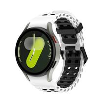 Pulseira De Silicone Bicolor Para Samsung Galaxy Watch 4 5 6 7 Classic pro 40mm 44mm Sem Lacunas