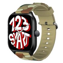 Pulseira de Silicone Camuflada compatível com GTS 4 A2168 / GTS4 Mini A2176 - Caqui Pulseira de Silicone Camuflada compatível com GTS 4 A2168 / GTS4 Mini A2176 - Caqui