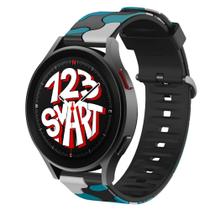 Pulseira de Silicone Camuflada para Galaxy Watch 5 Watch5 Pro 40mm 44mm 45mm - Azul - 123Smart