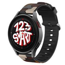 Pulseira de Silicone Camuflada para Galaxy Watch 5 Watch5 Pro 40mm 44mm 45mm - Marrom