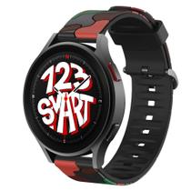 Pulseira de Silicone Camuflada para Galaxy Watch 5 Watch5 Pro 40mm 44mm 45mm - Vermelho