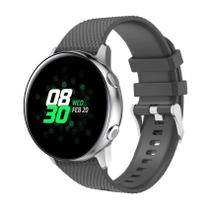 Pulseira de Silicone Cinza 20mm para Relógio Samsung Galaxy Watch Active - Garmin