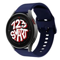 Pulseira de Silicone com Fecho Colorido p/ Galaxy Watch 5 Watch5 Pro 40mm 44mm 45mm - Azul Marinho - 123Smart
