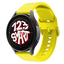 Pulseira de Silicone com Fecho Colorido para Galaxy Watch 5 Watch5 Pro 40mm 44mm 45mm - Amarelo - 123Smart