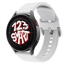 Pulseira de Silicone com Fecho Colorido para Galaxy Watch 5 Watch5 Pro 40mm 44mm 45mm - Branco - 123Smart