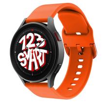 Pulseira de Silicone com Fecho Colorido para Galaxy Watch 5 Watch5 Pro 40mm 44mm 45mm - Laranja