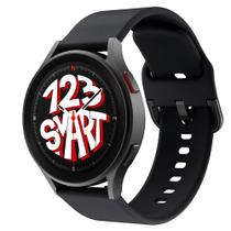 Pulseira de Silicone com Fecho Colorido para Galaxy Watch 5 Watch5 Pro 40mm 44mm 45mm - Preto - 123Smart